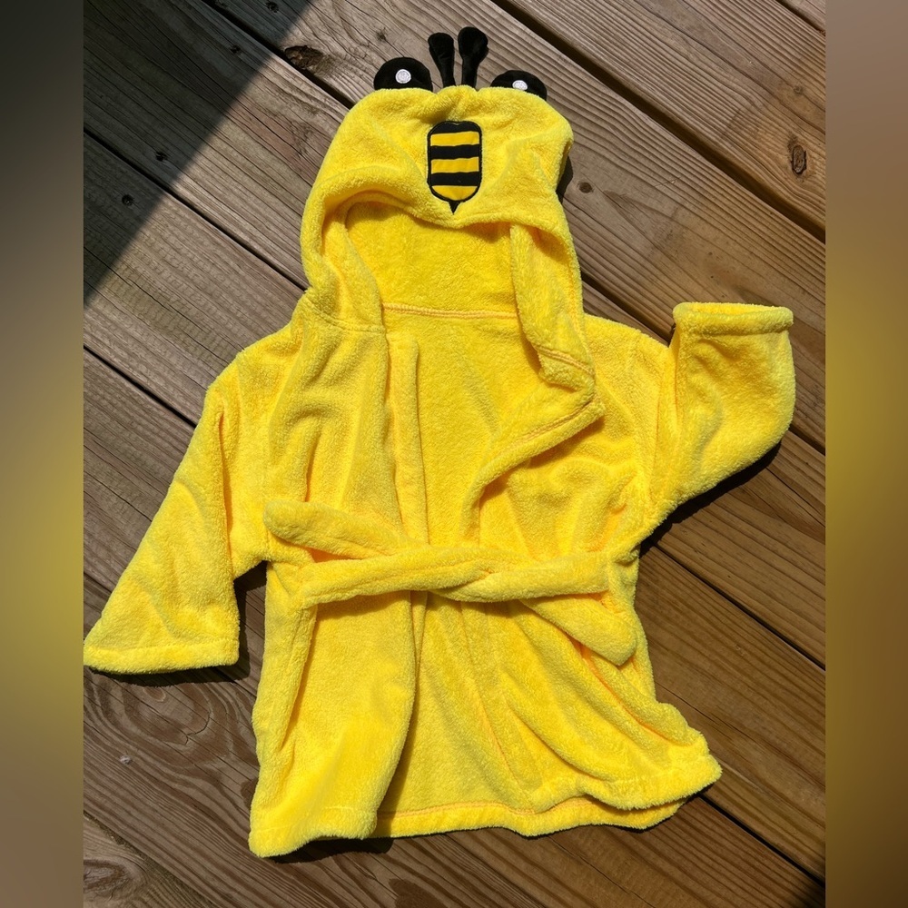 Infant Baby Yellow Bee Hooded Baby Robe 0-6M